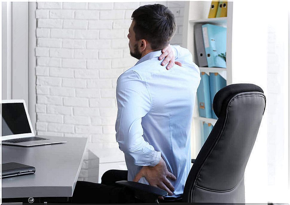 Man with back pain.