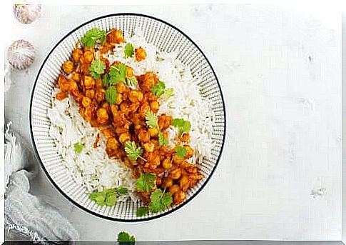 Chickpea curry with basmati rice - homemade recipe