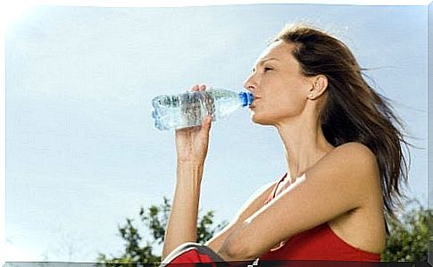 woman drinking water