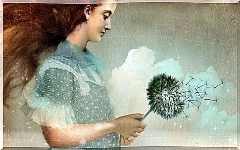 Woman with a dandelion