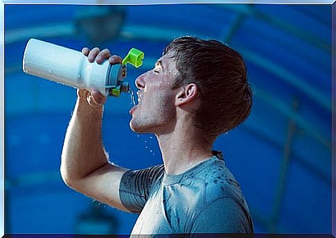 Man drinking water