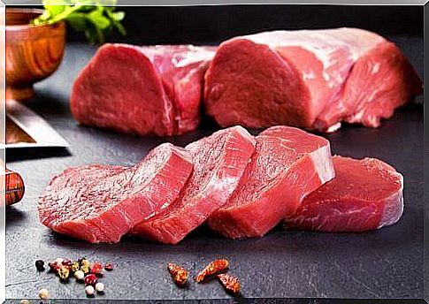 Raw veal steak