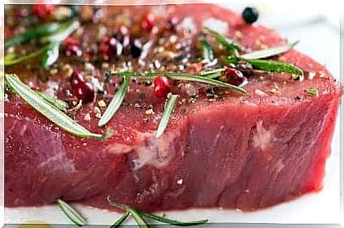 Marinated meat with herbs