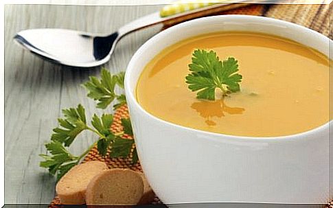 vegetable cream soup with cheese